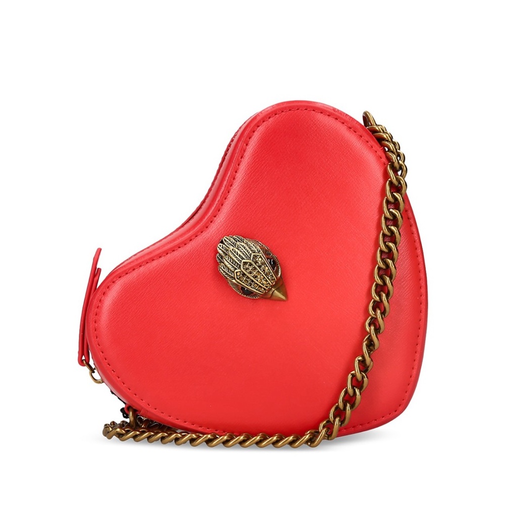 Kurt Geiger London Kensington heart shaped crossbody red bag